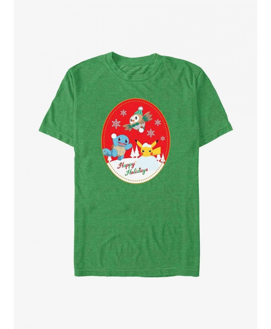 Cheap Sale Pokemon Happy Holiday Snow Day T-Shirt $5.19 T-Shirts