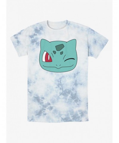 Flash Deal Pokemon Bulbasaur Wink Face Tie-Dye T-Shirt $5.98 T-Shirts