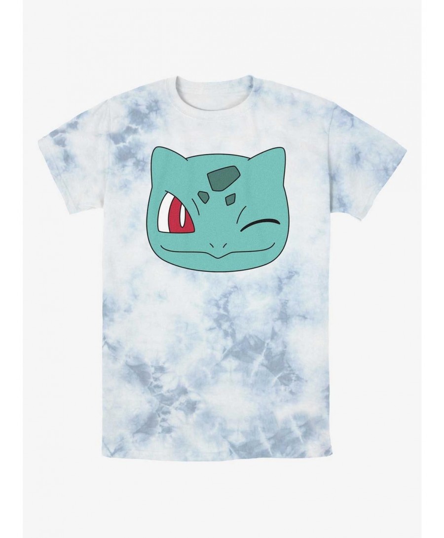 Flash Deal Pokemon Bulbasaur Wink Face Tie-Dye T-Shirt $5.98 T-Shirts