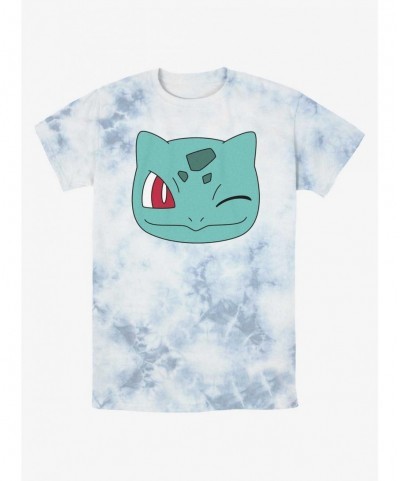 Flash Deal Pokemon Bulbasaur Wink Face Tie-Dye T-Shirt $5.98 T-Shirts