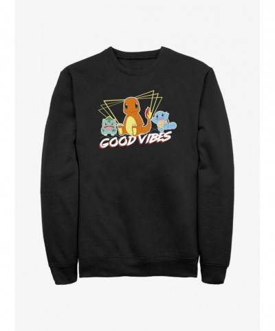 Discount Pokemon Good Vibes Starter Pack Sweatshirt $10.85 Sweatshirts