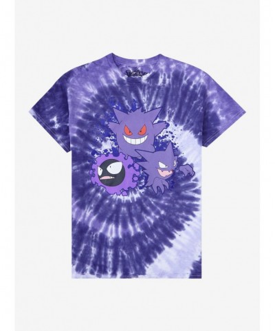 Discount Sale Pokemon Gastly Evolution Tie-Dye T-Shirt $6.07 T-Shirts