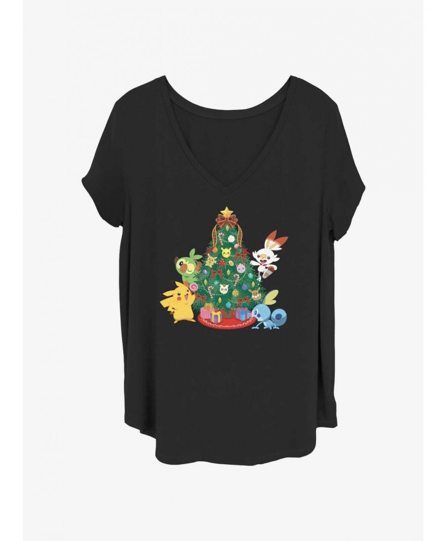 New Arrival Pokemon Pikachu, Grookey, Scorbunny, & Sobble Christmas Tree Girls T-Shirt Plus Size $8.70 T-Shirts