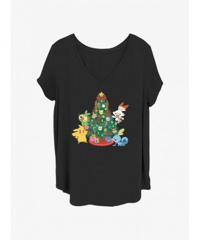 New Arrival Pokemon Pikachu, Grookey, Scorbunny, & Sobble Christmas Tree Girls T-Shirt Plus Size $8.70 T-Shirts