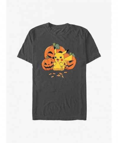 Flash Deal Pokemon Pikachu Pumpkins & Candy Corn T-Shirt $7.53 T-Shirts