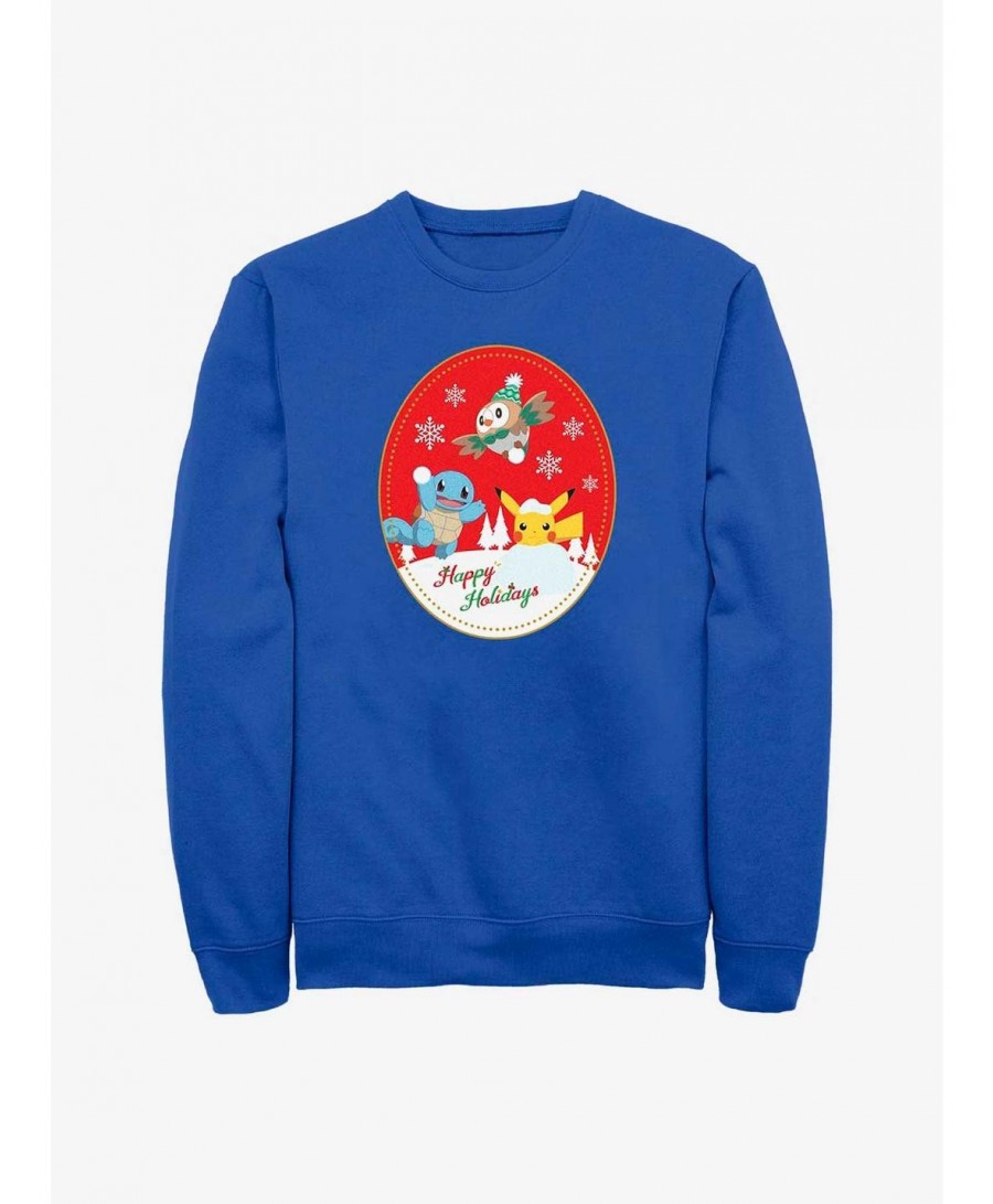 Absolute Discount Pokemon Happy Holiday Snow Day Sweatshirt $8.01 Sweatshirts