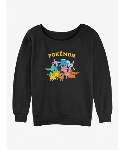 Value for Money Pokemon Gotta Catch Eeveelutions Girls Slouchy Sweatshirt $9.30 Sweatshirts