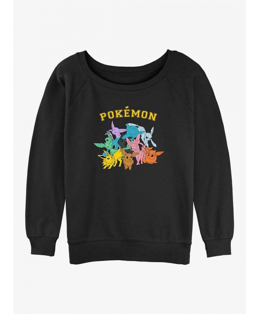 Value for Money Pokemon Gotta Catch Eeveelutions Girls Slouchy Sweatshirt $9.30 Sweatshirts