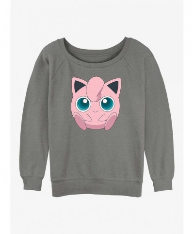 Pre-sale Discount Pokemon Jigglypuff Face Girls Slouchy Sweatshirt $12.14 Sweatshirts