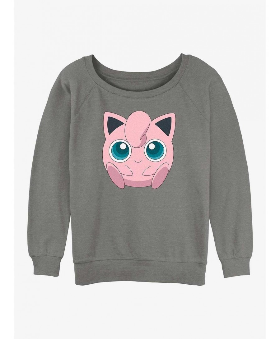 Pre-sale Discount Pokemon Jigglypuff Face Girls Slouchy Sweatshirt $12.14 Sweatshirts