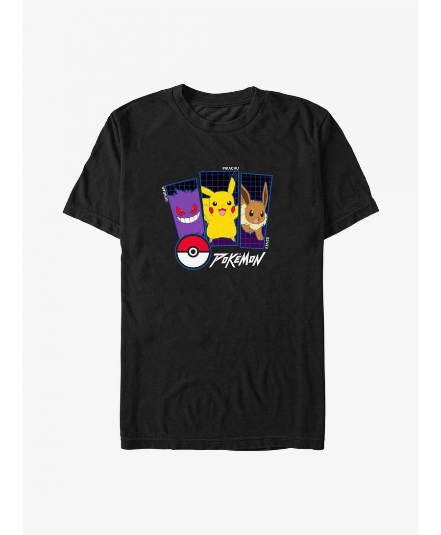 Seasonal Sale Pokemon Trio Gengar, Pikachu, and Eevee Big & Tall T-Shirt $9.84 T-Shirts