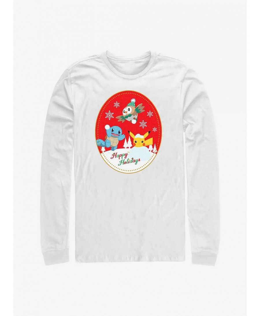 Trendy Pokemon Happy Holiday Snow Day Long-Sleeve T-Shirt $11.52 T-Shirts