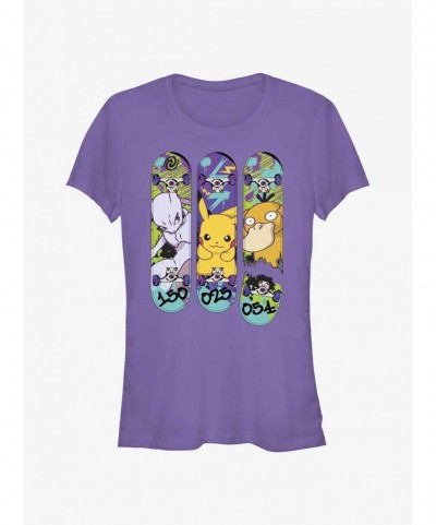 Limited-time Offer Pokemon Mewtwo, Pikachu, and Psyduck Skateboard Deck Art Girls T-Shirt $5.75 T-Shirts