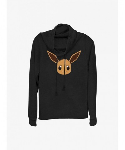 Value Item Pokemon Eevee Face Cowl Neck Long-Sleeve Top $14.46 Tops