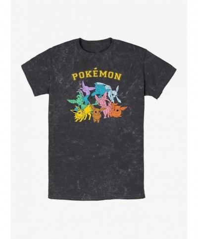 Pre-sale Discount Pokemon Gotta Catch Eeveelutions Mineral Wash T-Shirt $8.70 T-Shirts