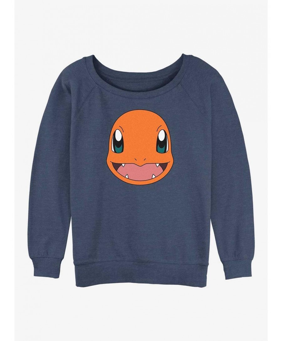 Pre-sale Discount Pokemon Charmander Face Girls Slouchy Sweatshirt $11.37 Sweatshirts