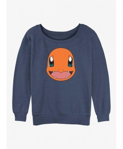 Pre-sale Discount Pokemon Charmander Face Girls Slouchy Sweatshirt $11.37 Sweatshirts