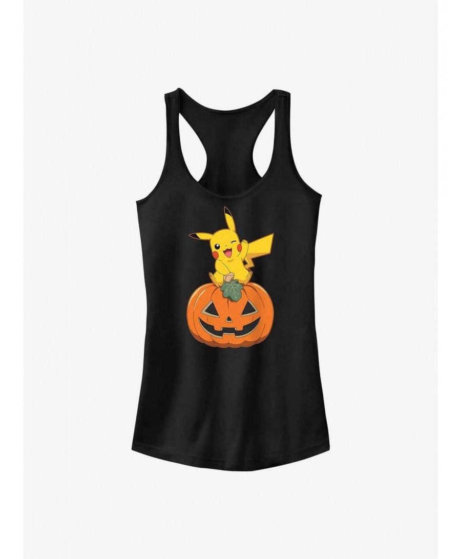 Cheap Sale Pokemon Pikachu Pumpkin Girls Tank $7.49 Tanks