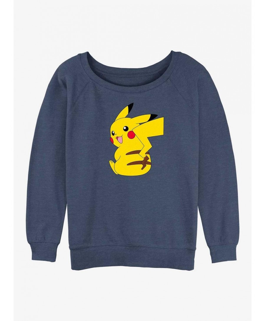 Discount Sale Pokemon Cheeky Pikachu Girls Slouchy Sweatshirt $8.78 Sweatshirts