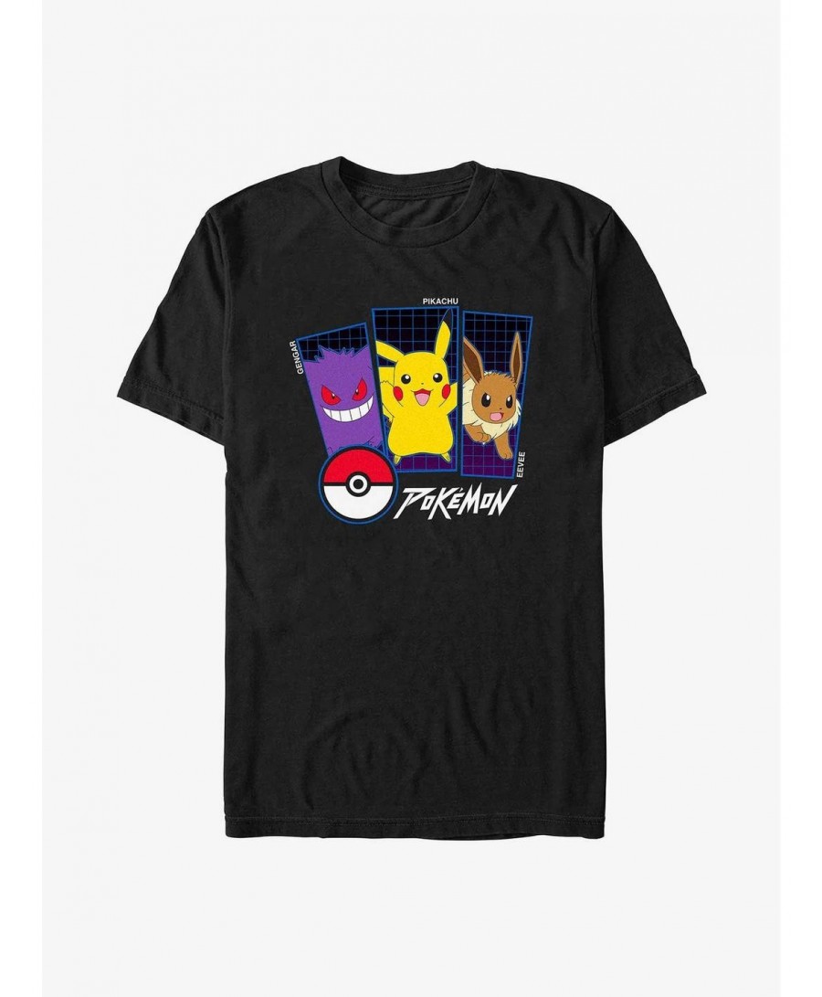 Value Item Pokemon Trio Gengar, Pikachu, and Eevee Extra Soft T-Shirt $10.26 T-Shirts