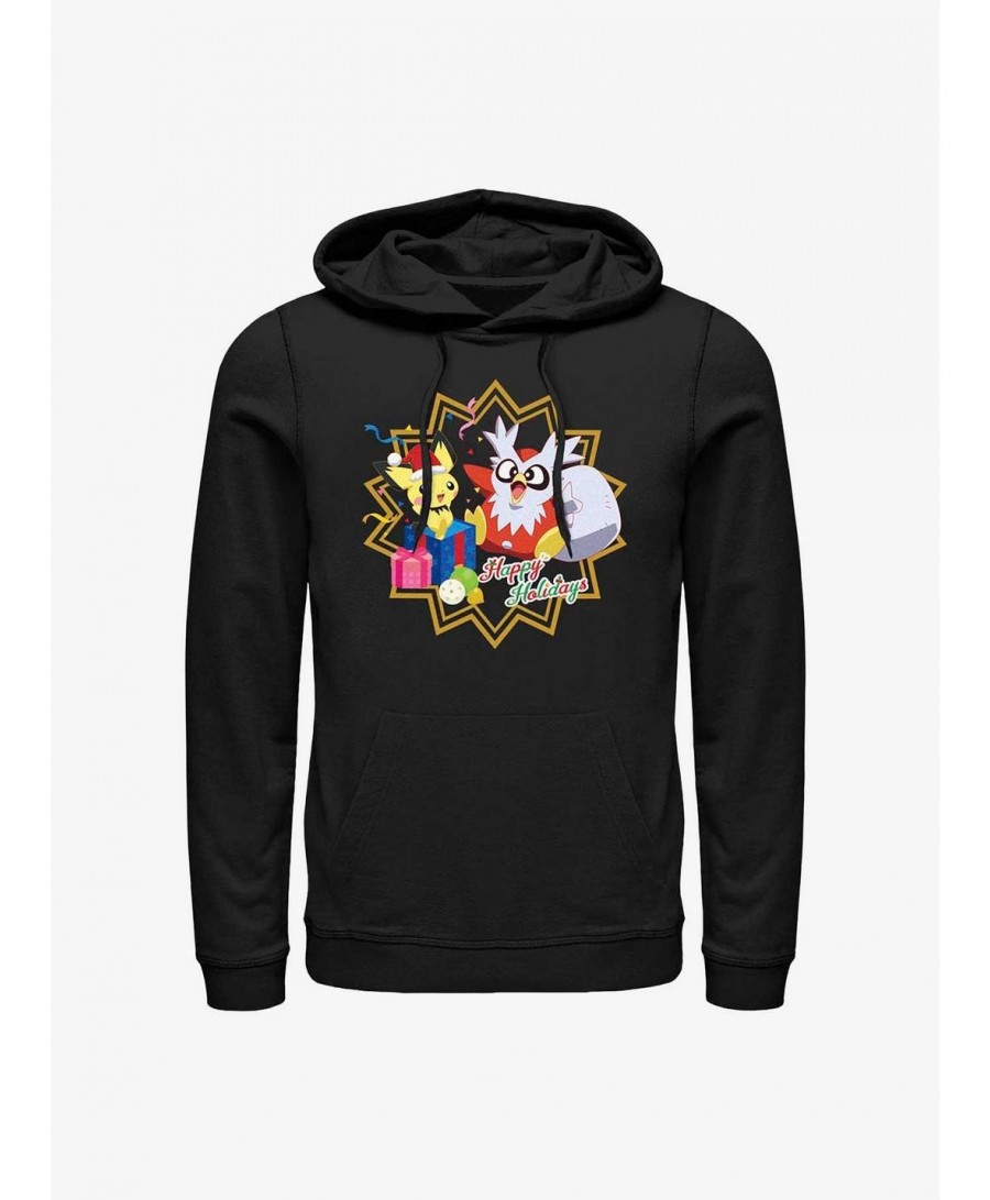 Crazy Deals Pokemon Pichu and Delibird Holiday Party Hoodie $11.63 Hoodies