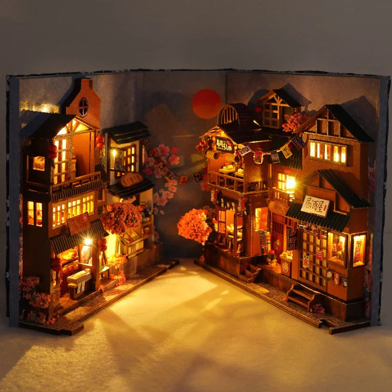 Japan Ancient Town DIY Crafts Book Nook