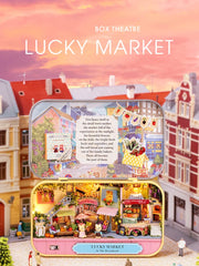 Dollhouse Miniature with Furniture Kit  Handmade DIY House Model for Teens mature-themed Gift (Lucky Market)